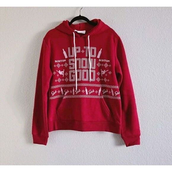 BURTON X STOLI Vodka Red White Up To Snow Good Hoodie Sweatshirt Size Medium Men - Picture 6 of 6